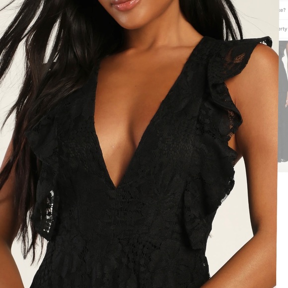 Molinetto Black Lace Ruffled Tiered Sleeveless Maxi Dress - Picture 4 of 4